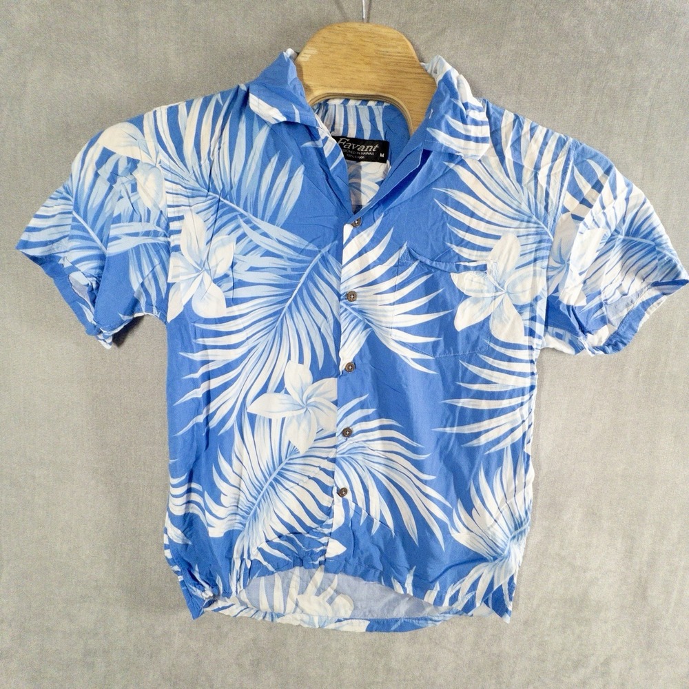 Favant Hawaiian Shirt Mens Medium Rayon Floral Flower Button Up Resortwear Beach